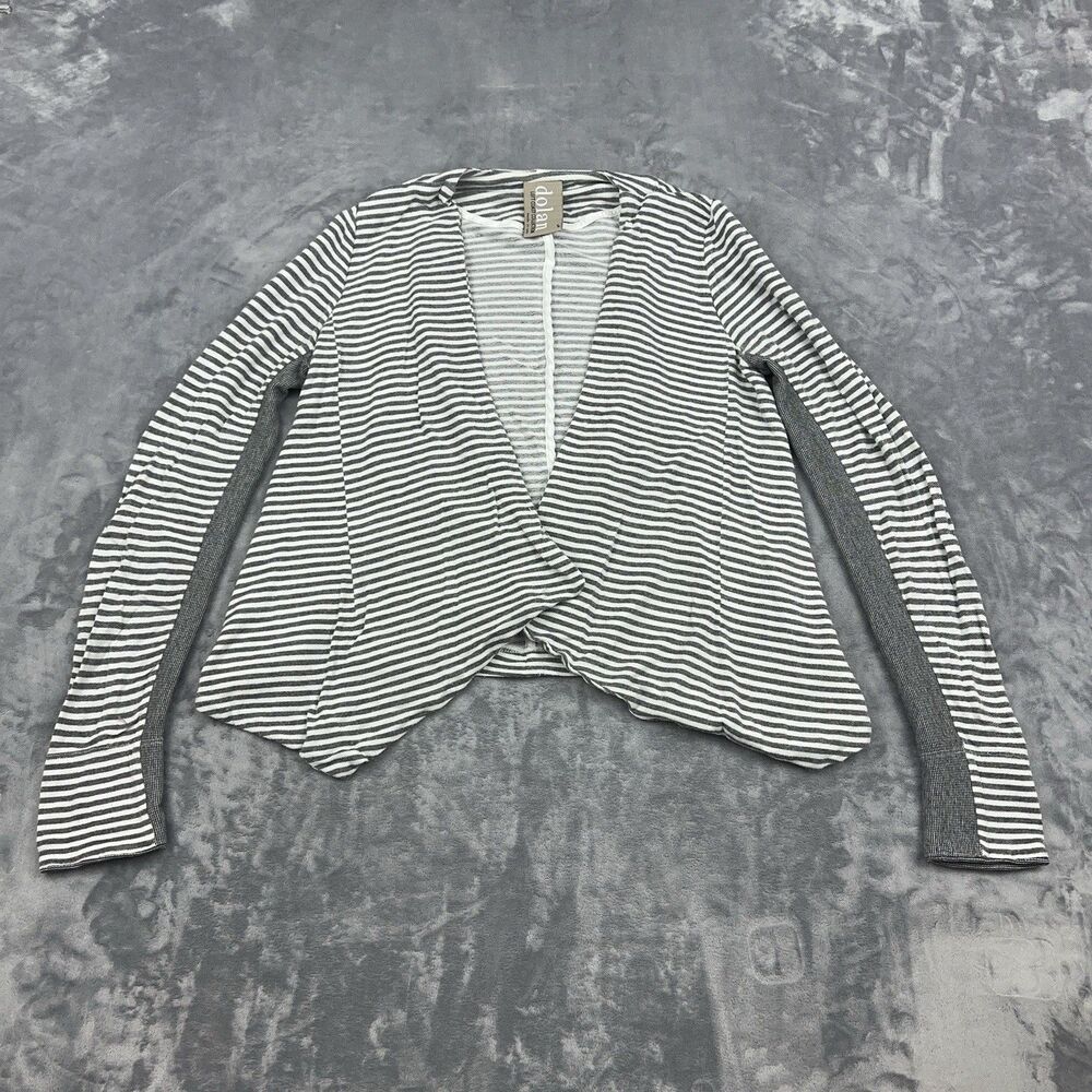 Dolan Left Coast Anthropologie Striped Open Front Draped Cardigan Gray Size S